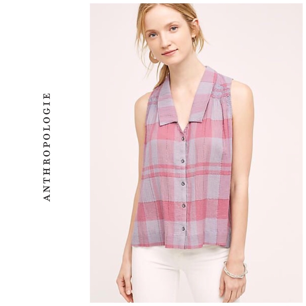 Anthropologie Plaid swing top